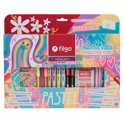 SET ENJOY PASTEL 31 PIEZAS FILGO